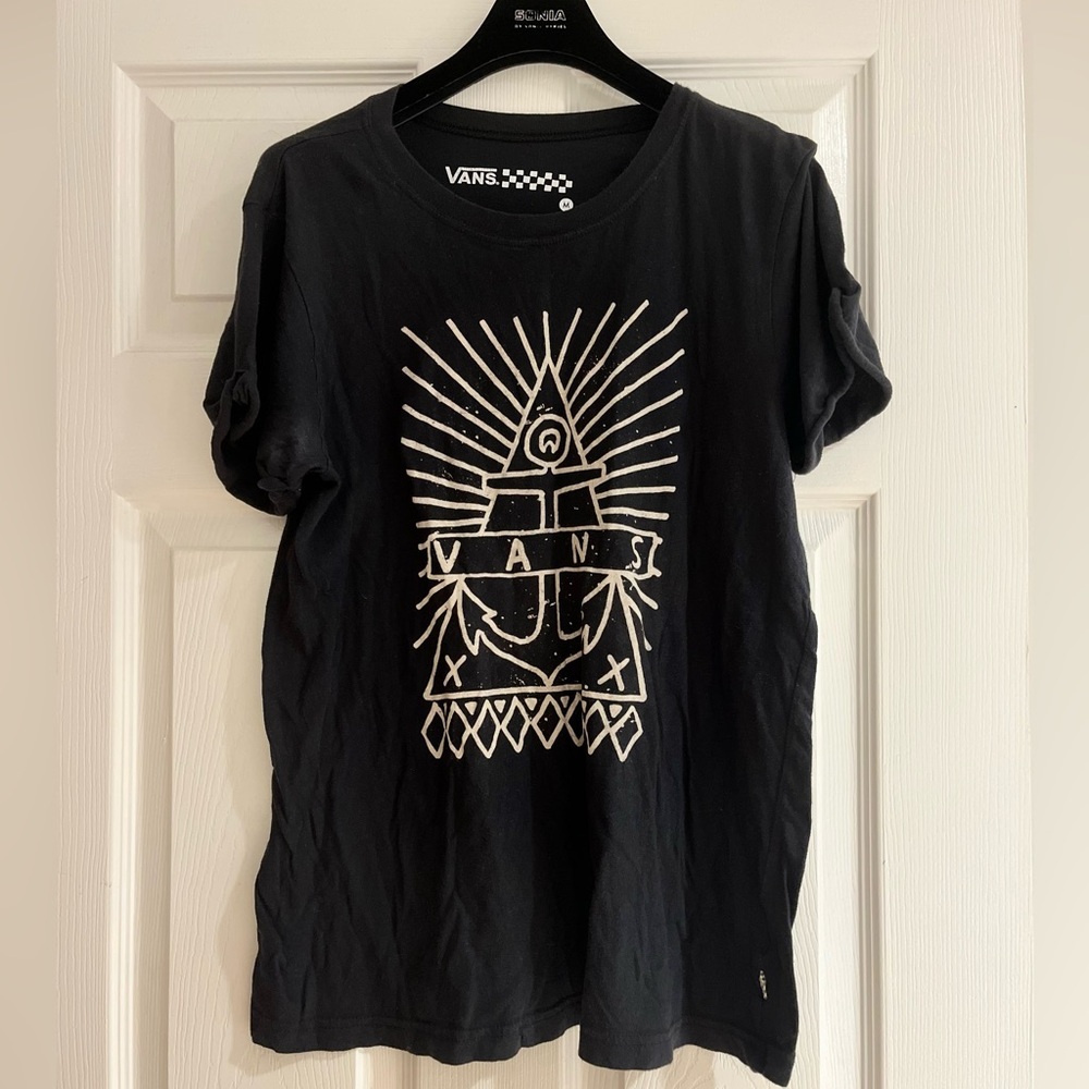 Vans Black Checkered Logo Tee